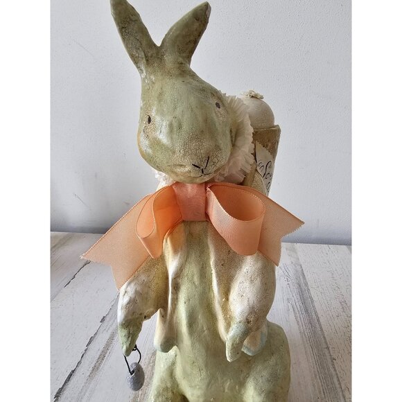 Vintage Nicole sayre 15" Easter Bunny rabbit Midwest basket springtime readings - Picture 7 of 10